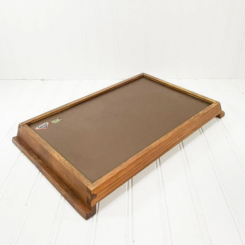 Midcentury Modern Teak Appetizer Tray with Wood Handles